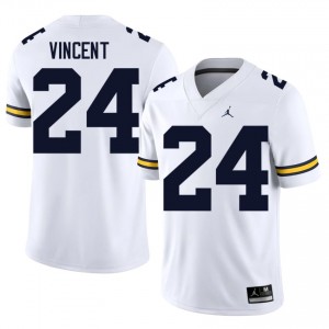 White Jamarion Vincent #24 Wolverines Jersey | Men High School Football Fresh Stitched 79126240