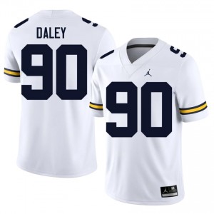 John Henry Daley #90 Michigan Jersey | Pro-Grade White College Football Men Stitched 85707898
