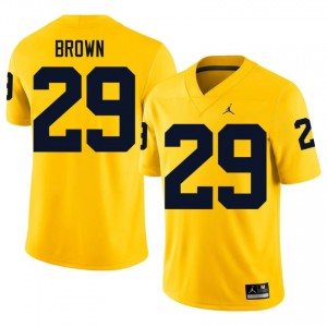 Maize Jonathan Brown #29 Wolverines Jersey | Men High School Football Moisture Wicking Embroidery 92061477