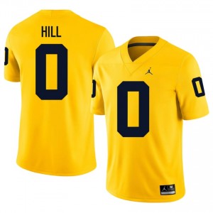 Jyaire Hill #0 Michigan Wolverines Jersey | Iconic Maize College Football Men Embroidery 21238156