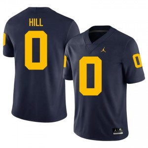 #0 Jyaire Hill Wolverines Navy Jersey | Alumni Stitch Men Player Football Gear 39778599