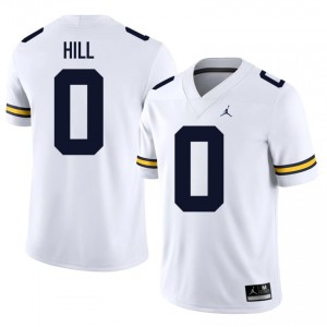 U-M Jyaire Hill #0 White Jersey | Essential Stitched NCAA Football Men Apparel 90535270