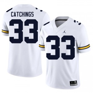 #33 Kaden Catchings Michigan Wolverines White Jersey | Classic Stitched Men Player Football Gear 59199284