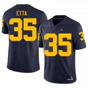 UM Wolverines Ndi Etta #35 Navy Jersey | Premium Swen NCAA Football Men Apparel 23747995