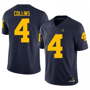 #4 Nico Collins UM Wolverines Navy Jersey | Alumni Stitch Men Player Football Gear 19150125