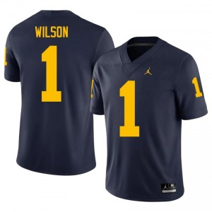 Michigan Wolverines Roman Wilson #1 Navy Jersey | Premium Swen NCAA Football Men Apparel 96720259
