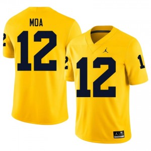 #12 Salesi Moa Wolverines Maize Jersey | Authentic Embroidery Men Player Football Gear 64492463