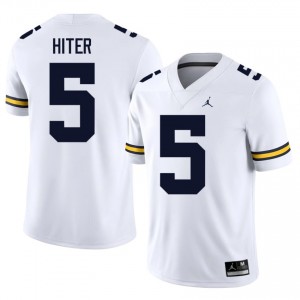 #5 Savion Hiter Wolverines White Jersey | Classic Stitched Men Player Football Gear 35785134