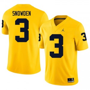 #3 Smith Snowden Michigan Wolverines Maize Jersey | Elite Embroidery Men Player Football Gear 91343997