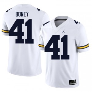 Elite Thread Tariq Boney #41 Wolverines White Jersey | Men University Football Stitched Fan Gear 17385312