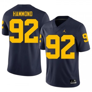 Officially Licensed Ted Hammond #92 U-M Navy Jersey | Men University Football Stitch Fan Gear 99421775