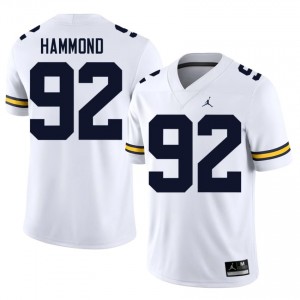 White Ted Hammond #92 Michigan Wolverines Jersey | Men High School Football Fresh Stitched 20373888