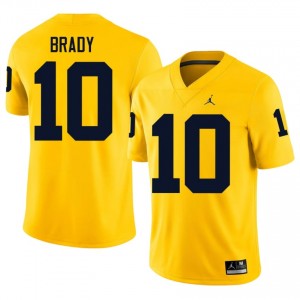 #10 Tom Brady U-M Maize Jersey | Classic Embroidery Men Player Football Gear 91351190