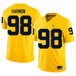 Maize Tom Harmon #98 Michigan Wolverines Jersey | Men High School Football Licensed Embroidery 50152200