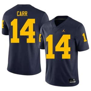 Michigan Tommy Carr #14 Navy Jersey | Essential Swen NCAA Football Men Apparel 20006826