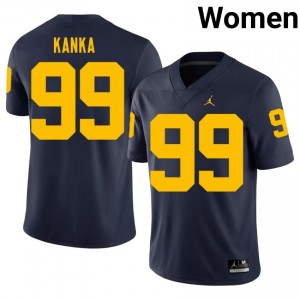 Navy Bobby Kanka #99 Michigan Wolverines Jersey | Women High School Football Moisture Wicking Stitch 99857222