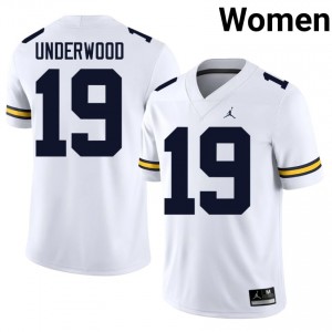 Officially Licensed Bryce Underwood #19 Michigan White Jersey | Women University Football Stitched Fan Gear 40487636