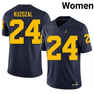 Navy Bryson Kuzdzal #24 U-M Jersey | Women High School Football Fresh Swen 47679324