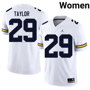 #29 Chase Taylor Michigan White Jersey | Elite Stitched Women Player Football Gear 29454690