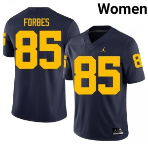 Navy Logan Forbes #85 Michigan Wolverines Jersey | Women High School Football Licensed Stitch 43078086