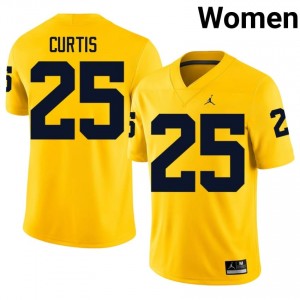 Mason Curtis #25 U-M Jersey | Gameday Maize College Football Women Embroidery 68267577