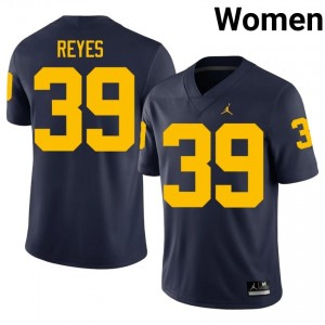 Navy Max Reyes #39 Michigan Jersey | Women High School Football Moisture Wicking Stitch 36326188