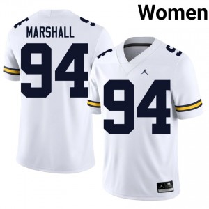 Nate Marshall #94 Michigan Wolverines Jersey | Gameday White College Football Women Stitched 19875288
