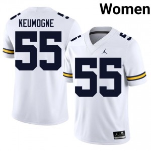 #55 Randy Keumogne U-M White Jersey | Elite Stitched Women Player Football Gear 19764796