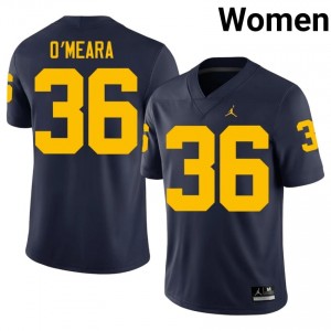 #36 Tomas O'Meara Wolverines Navy Jersey | Alumni Stitch Women Player Football Gear 31101657