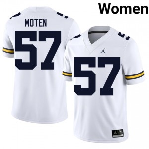 Travis Moten #57 UM Wolverines Jersey | Pro-Grade White College Football Women Stitched 92199402