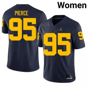 Trey Pierce #95 Wolverines Jersey | Iconic Navy College Football Women Stitch 73067618