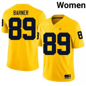 Maize AJ Barner #89 Wolverines Jersey | Women High School Football Licensed Embroidery 73525177