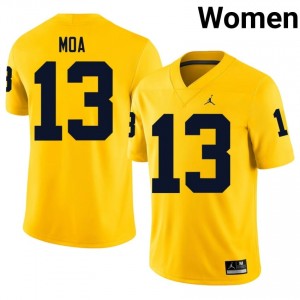 Maize Aisea Moa #13 Wolverines Jersey | Women High School Football Limited Embroidery 47216486