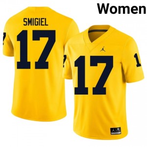 Brady Smigiel #17 U-M Jersey | Iconic Maize College Football Women Embroidery 52724259