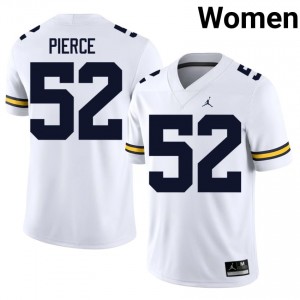White Christian Pierce #52 Michigan Jersey | Women High School Football Fresh Stitched 72974433