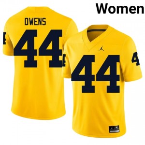 Maize Eli Owens #44 UMich Jersey | Women High School Football Licensed Embroidery 98375519
