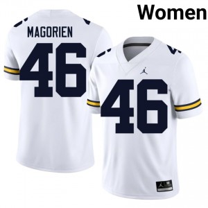 #46 Gavin Magorien Wolverines White Jersey | Elite Stitched Women Player Football Gear 93943062