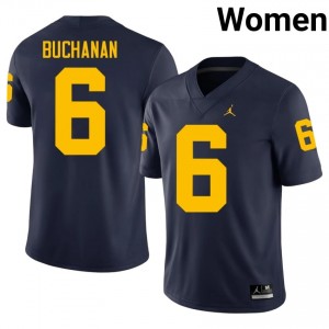 #6 JJ Buchanan U-M Navy Jersey | Classic Swen Women Player Football Gear 93535488