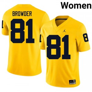 Top-Tier Jamar Browder #81 U-M Maize Jersey | Women University Football Embroidery Fan Gear 40114846