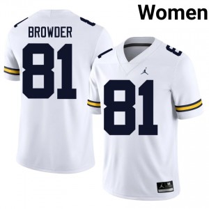 Jamar Browder #81 Wolverines Jersey | Gameday White College Football Women Stitched 68522085