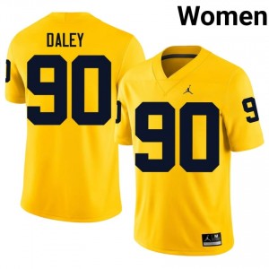 #90 John Henry Daley UM Wolverines Maize Jersey | Elite Embroidery Women Player Football Gear 77251758