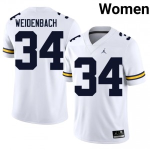 John Weidenbach #34 Michigan Wolverines Jersey | Gameday White College Football Women Stitched 61060578