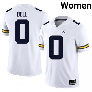 Kendrick Bell #0 Wolverines Jersey | Exclusive White College Football Women Stitched 27838139