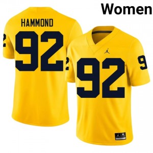 Ted Hammond #92 Wolverines Jersey | Pro-Grade Maize College Football Women Embroidery 93056542