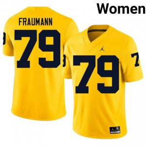 Tommy Fraumann #79 Wolverines Jersey | Gameday Maize College Football Women Embroidery 85305702