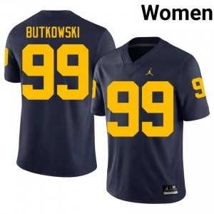 Michigan Wolverines Trey Butkowski #99 Navy Jersey | Pro Cut Stitch NCAA Football Women Apparel 77424390