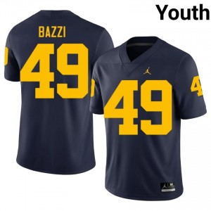 Wolverines Adam Bazzi #49 Navy Jersey | Genuine Stitch NCAA Football Youth Apparel 89163404