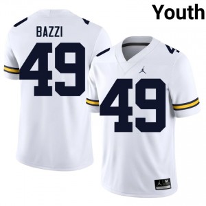 Adam Bazzi #49 U-M Jersey | Pro-Grade White College Football Youth Stitched 33168210