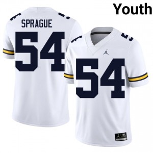 Wolverines Andrew Sprague #54 White Jersey | Essential Stitched NCAA Football Youth Apparel 78863555