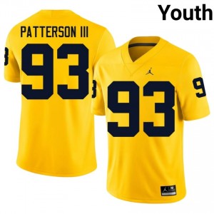 Maize Benny Patterson III #93 Michigan Wolverines Jersey | Youth High School Football Fresh Embroidery 97594785